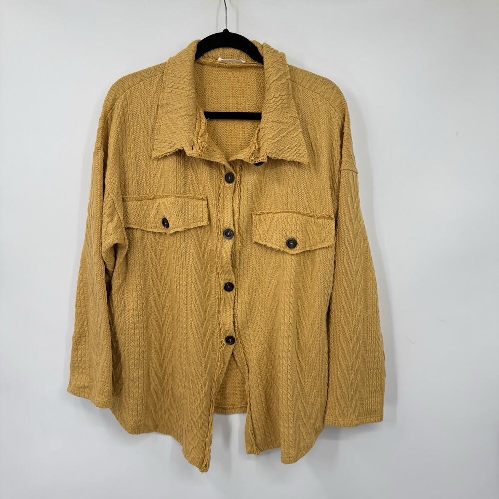 Bucketlist Button Up Shacket Cableknit Oversized … - image 5